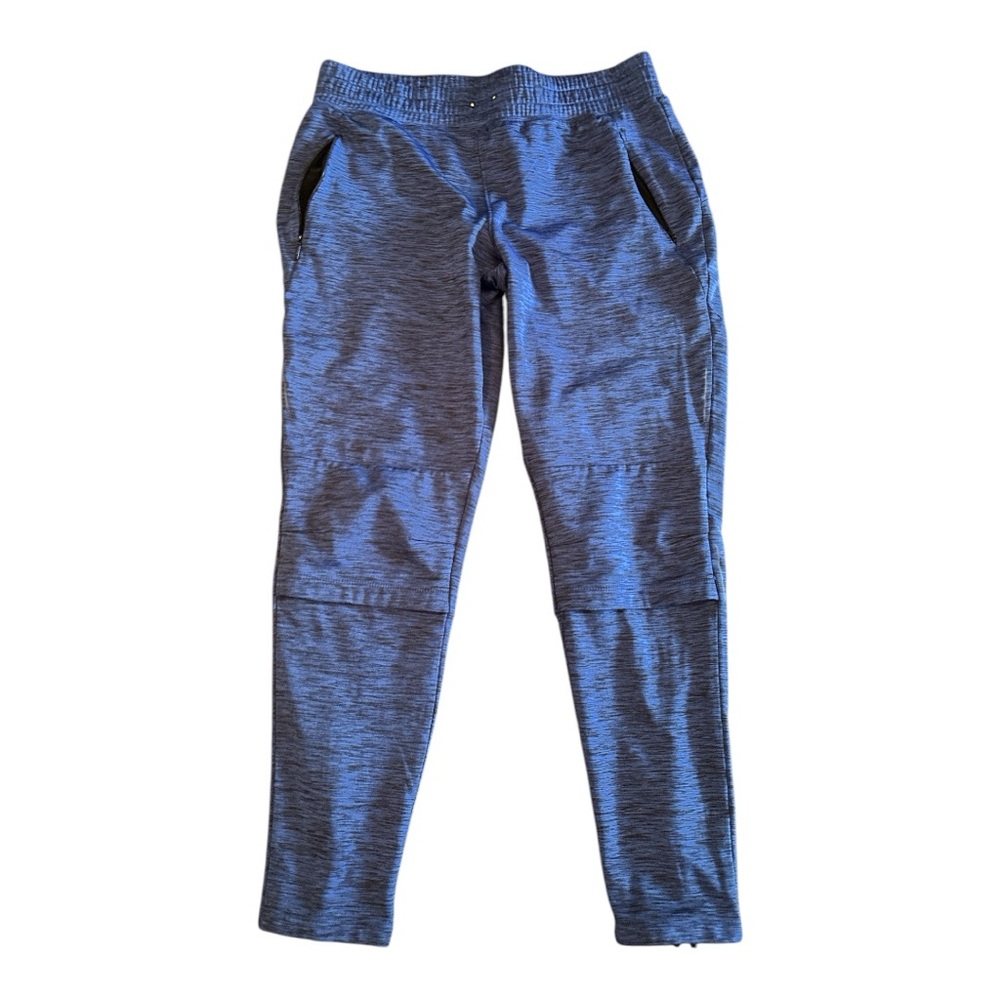 MPG Blue Track Pants With Mesh Knee Panels For Running